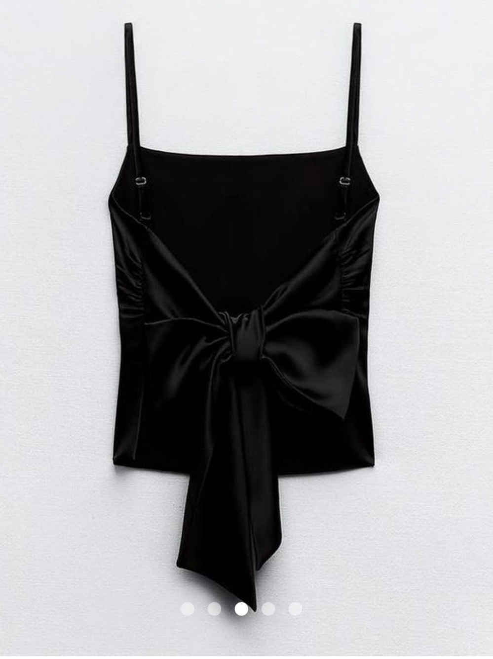 Zara Black Satin Tie-Front Top